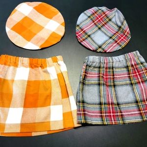 Size 3t-4t girls hat and skirt sets Custom made brand new NWOT